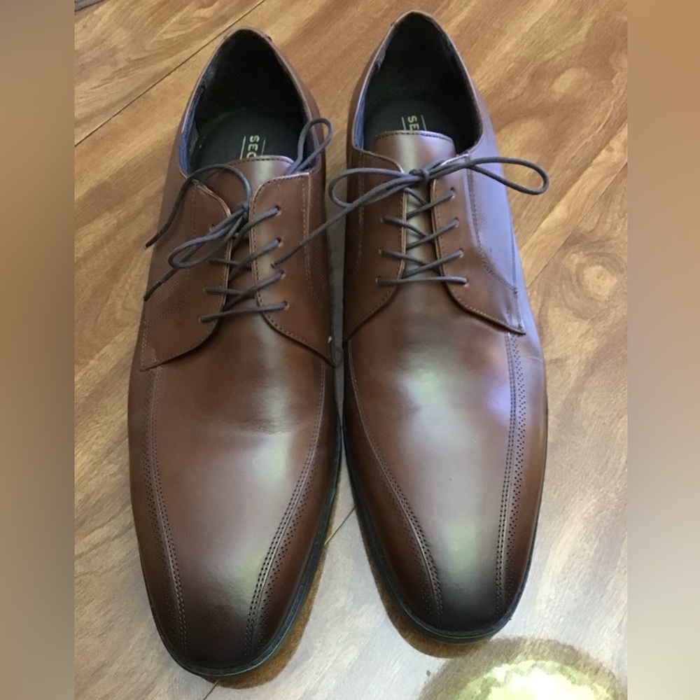 Section X Men’s Brown Leather Lace Up Oxford Dress Shoes
